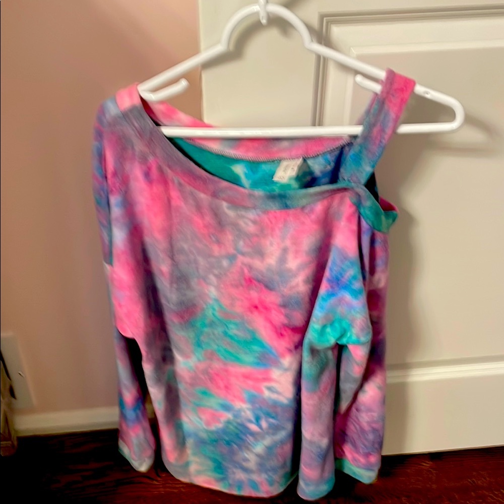 Colorful Tie-Dye Off-Shoulder Top